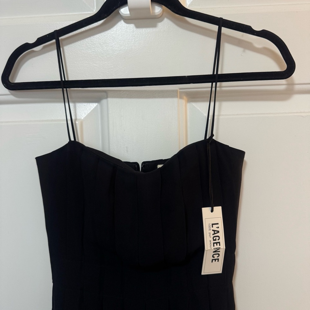 NWT L’agence Black Maxi Dress Front Slit  Size 2 - Picture 4 of 9